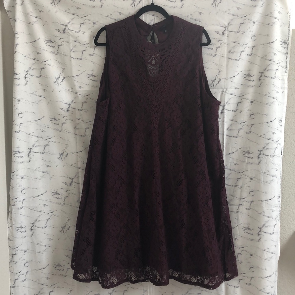 Wine colored lace dress